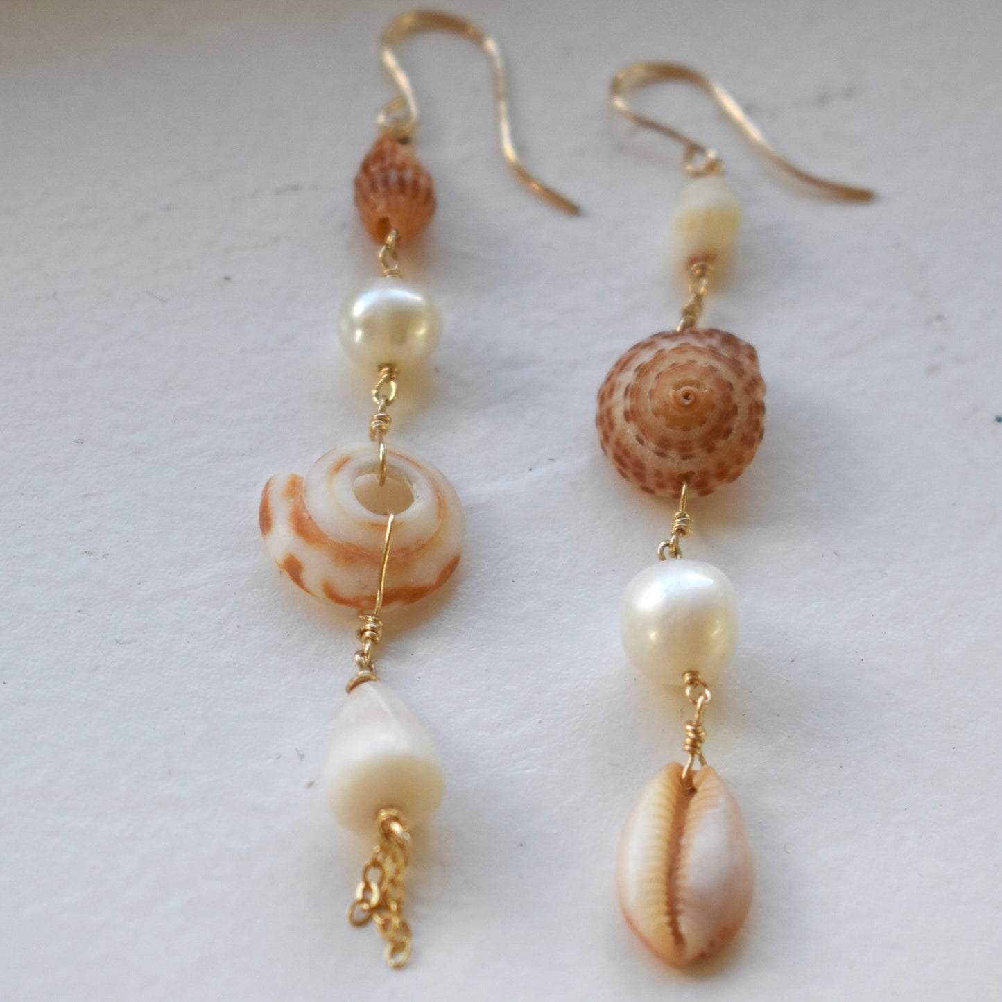 Asymmetrical Orange Sundial Earrings
