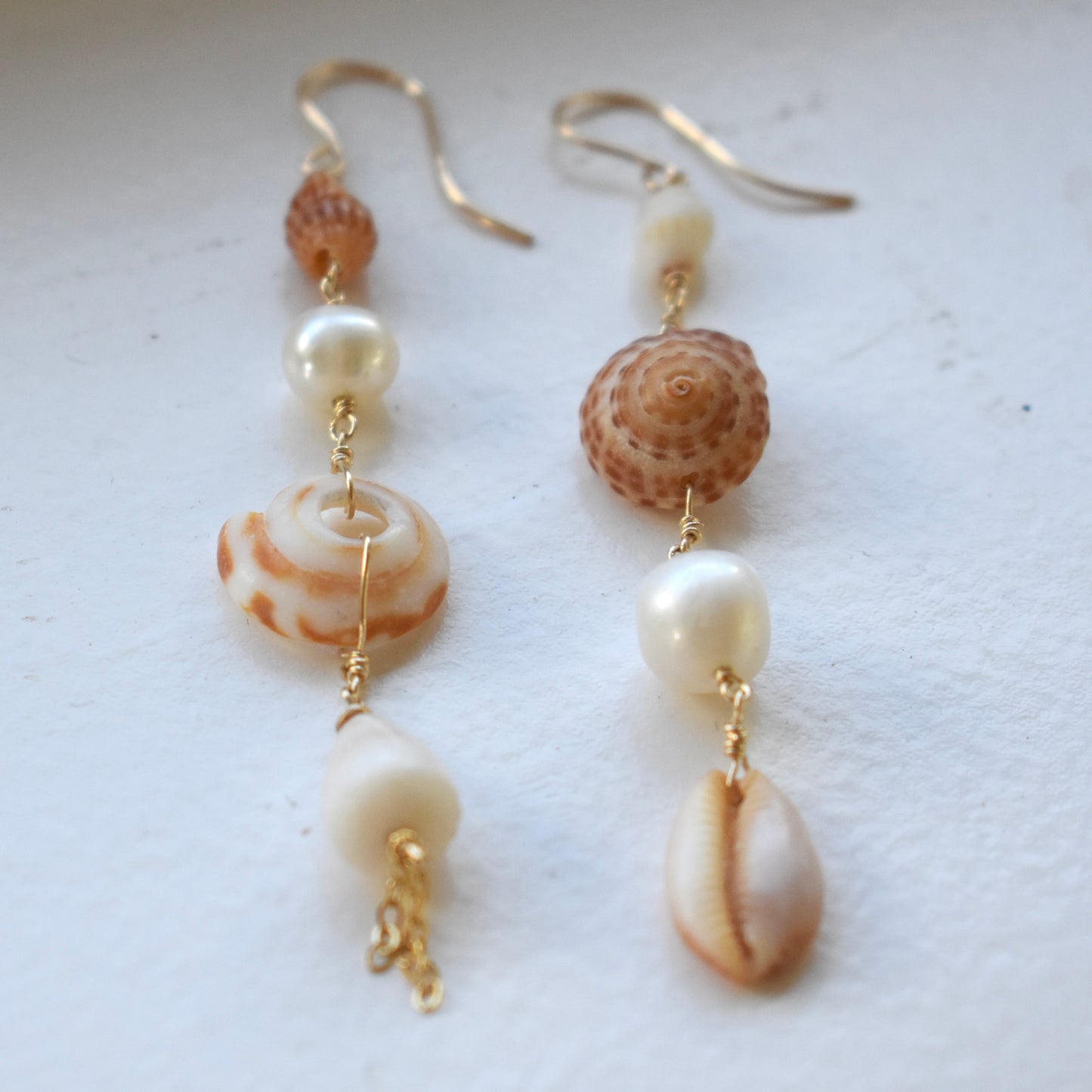 Asymmetrical Orange Sundial Earrings