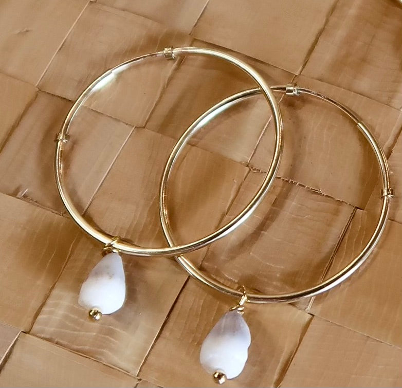 Delicate Cone Shell Hoops