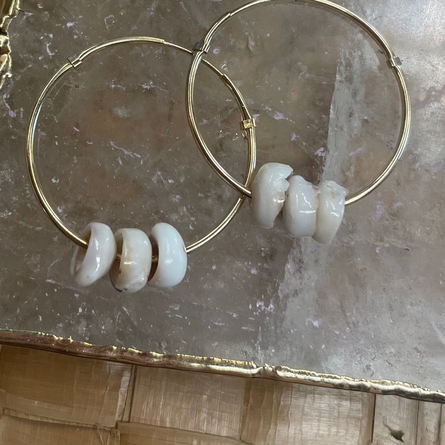 Kaiaka Thin Puka Hoops - Gold
