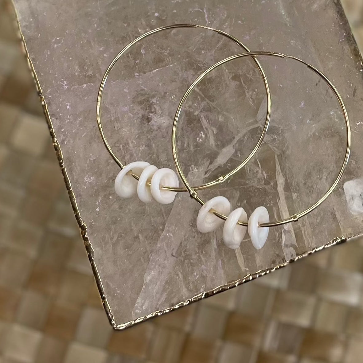 Kaiaka Thin Puka Hoops - Gold