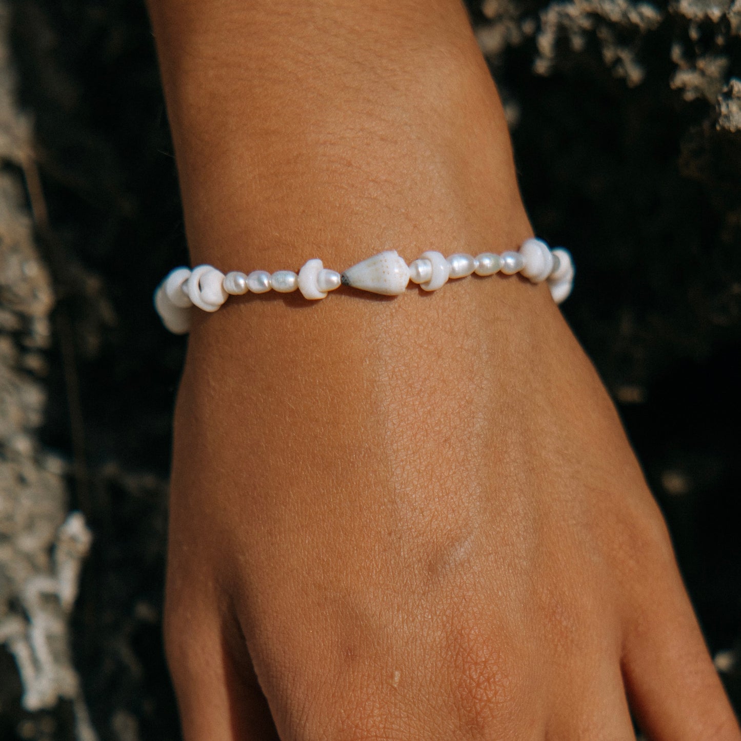 Puka + Pearl Bracelet