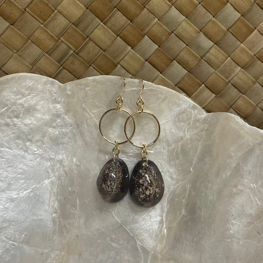 Cowrie Hoop Dangle Earrings