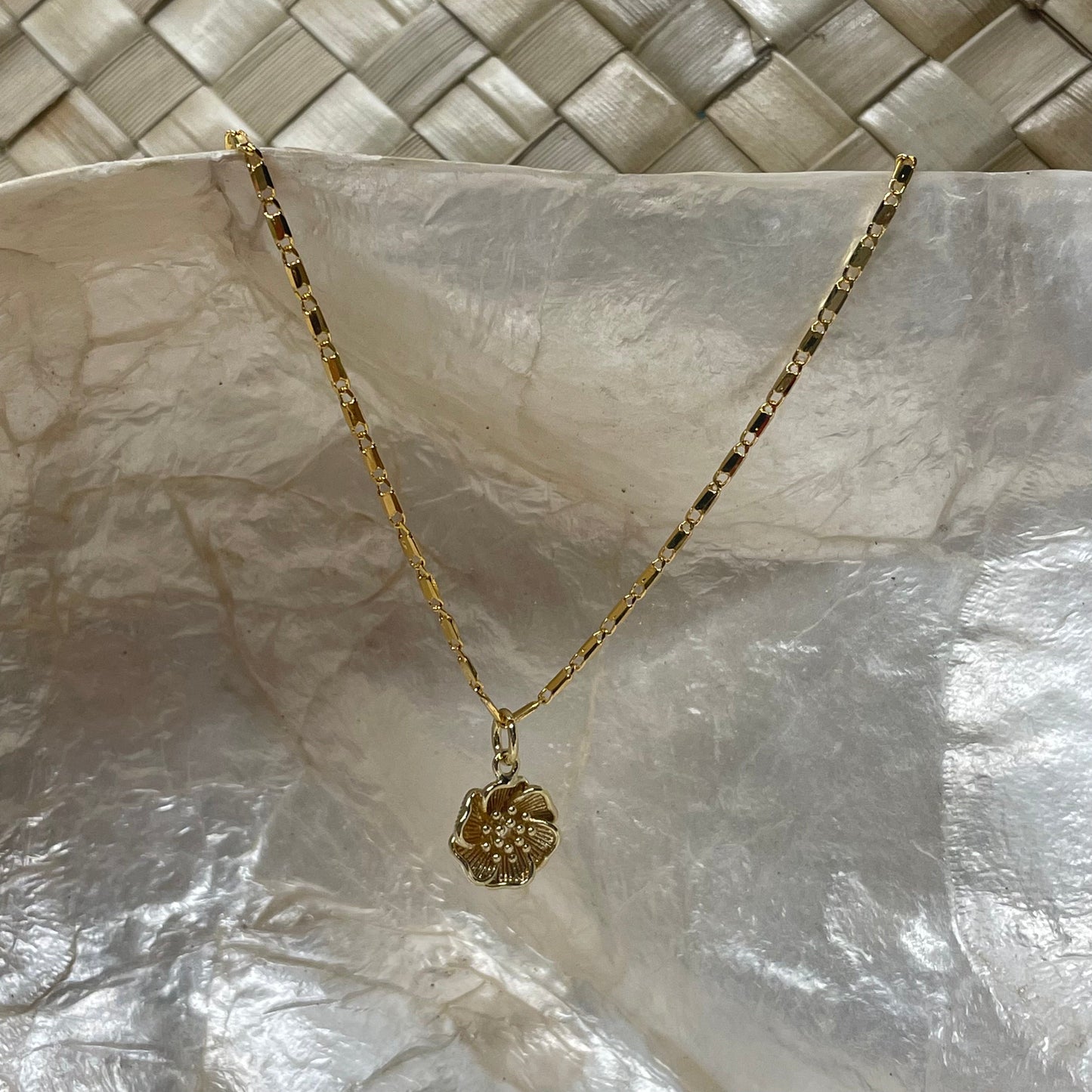 Gold Hibiscus Necklace